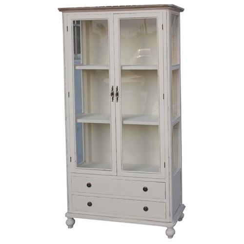 French Country 2 Door Glazed Bookcase